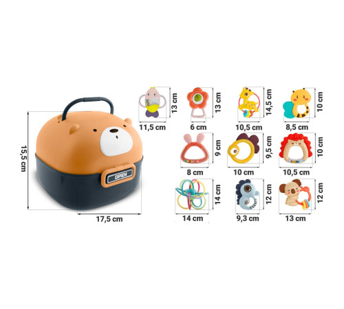 Набір сенсорних брязкалець Ricokids 10 штук Набір сенсорних брязкалець Ricokids 10 штук