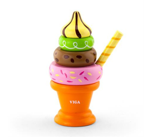 Дерев'яна пірамідка Viga Toys Морозиво помаранчевий (51322) Дерев'яна пірамідка Viga Toys Морозиво помаранчевий (51322)