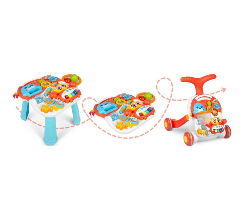 Каталка 2-в-1 інтерактивна Ricokids біло-червона Каталка 2-в-1 інтерактивна Ricokids біло-червона