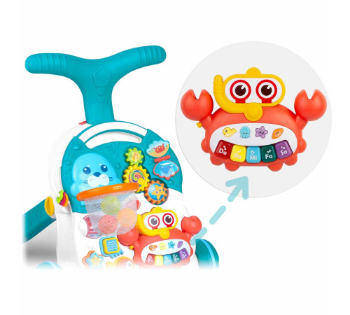 Каталка 3-в-1 інтерактивна Ricokids біло-блакитна Каталка 3-в-1 інтерактивна Ricokids біло-блакитна