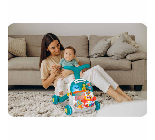 Каталка 3-в-1 інтерактивна Ricokids біло-блакитна Каталка 3-в-1 інтерактивна Ricokids біло-блакитна
