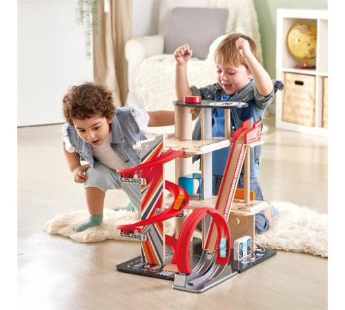 Автотрек Hape з гаражем і машинками (E3019)