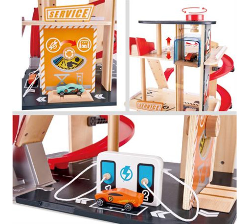 Автотрек Hape з гаражем і машинками (E3019)
