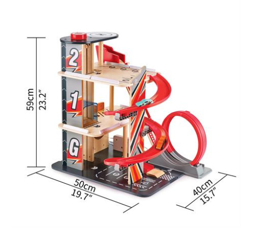 Автотрек Hape з гаражем і машинками (E3019)
