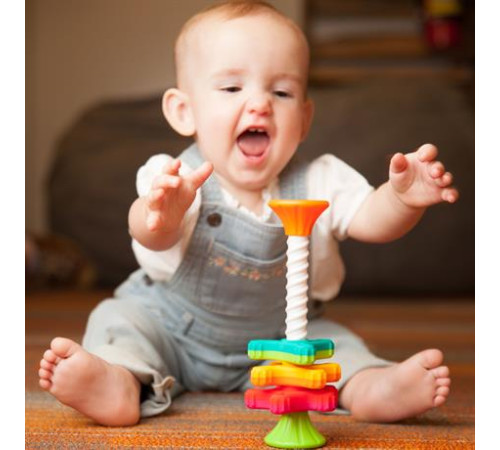 Пірамідка-спінер Fat Brain Toys MiniSpinny тактильна (FA134-1) Пірамідка-спінер Fat Brain Toys MiniSpinny тактильна (FA134-1)