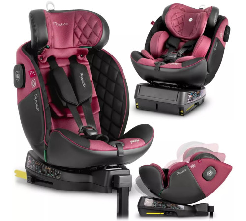 Автокрісло Nukido Prestige Line ISOFIX 0-36 кг, чорно-рожеве