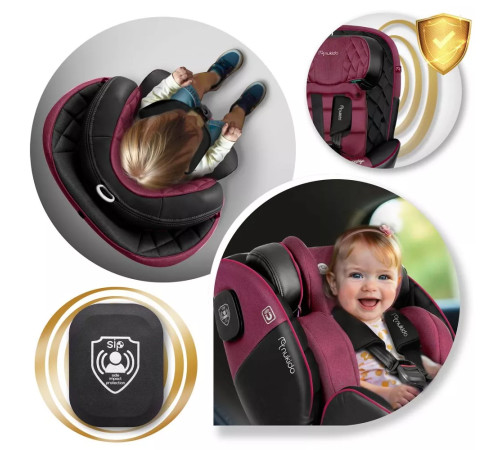 Автокрісло Nukido Prestige Line ISOFIX 0-36 кг, чорно-рожеве