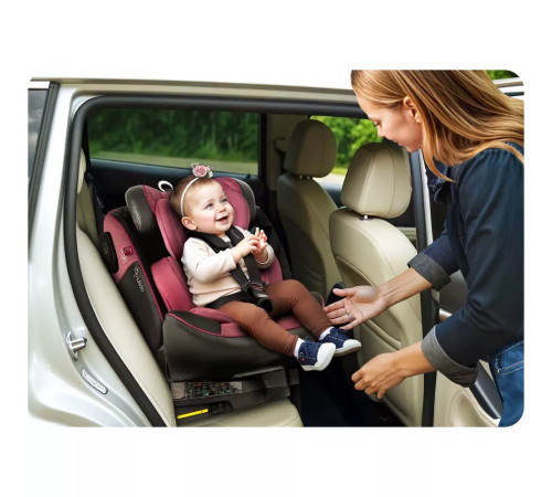 Автокрісло Nukido Prestige Line ISOFIX 0-36 кг, чорно-рожеве