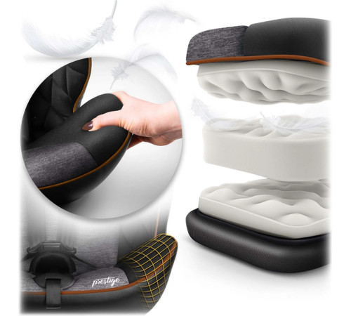 Автокрісло Nukido Prestige Line ISOFIX 0-36 кг, чорно-сіре