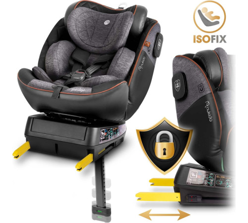 Автокрісло Nukido Prestige Line ISOFIX 0-36 кг, чорно-сіре