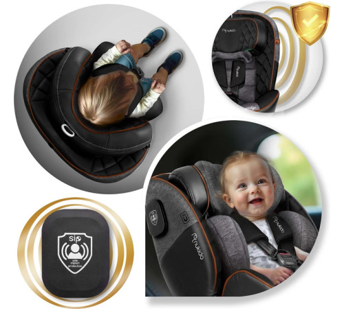 Автокрісло Nukido Prestige Line ISOFIX 0-36 кг, чорно-сіре