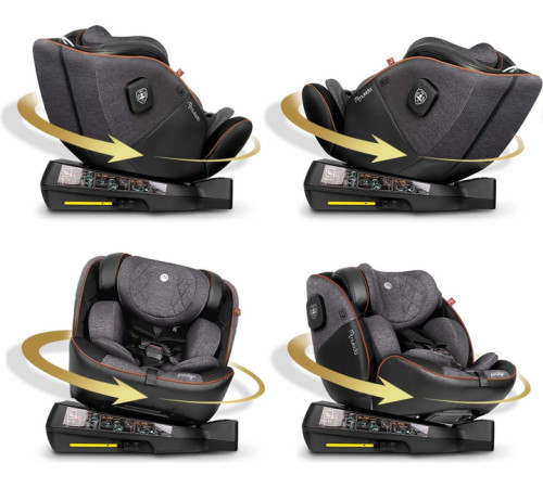 Автокрісло Nukido Prestige Line ISOFIX 0-36 кг, чорно-сіре