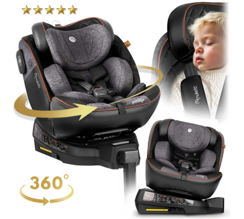 Автокрісло Nukido Prestige Line ISOFIX 0-36 кг, чорно-сіре