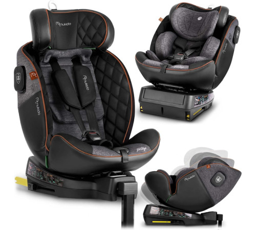 Автокрісло Nukido Prestige Line ISOFIX 0-36 кг, чорно-сіре