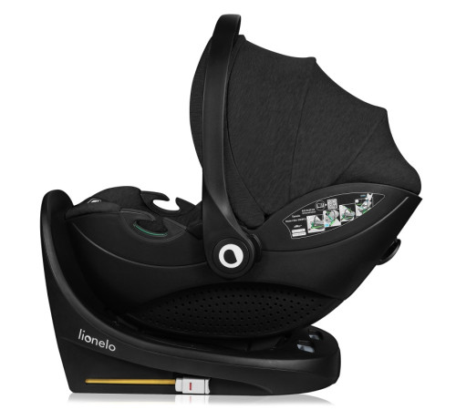 База з автокріслом Lionelo MOXIE I-SIZE SET BLACK CARBON - чорна