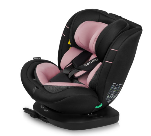 Дитяче автокрісло Lionelo BASTIAAN I-SIZE PINK ROSE - чорно-рожеве