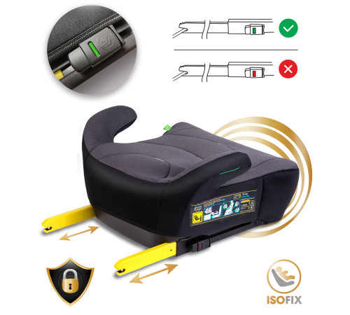 Бустер Nukido Louis ISOFIX 710201 125-150 см, чорно-сірий