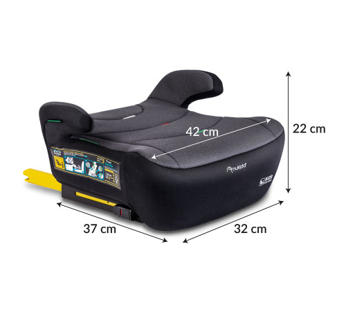 Бустер Nukido Louis ISOFIX 710201 125-150 см, чорно-сірий