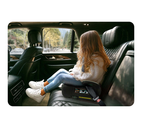 Бустер Nukido Louis ISOFIX 710201 125-150 см, чорно-сірий