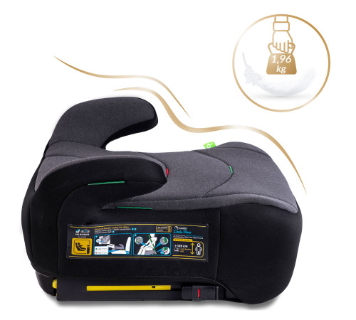 Бустер Nukido Louis ISOFIX 710201 125-150 см, чорно-сірий