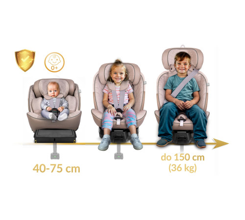 Автокрісло Nukido Aero Line ISOFIX 0-36 кг, бежеве