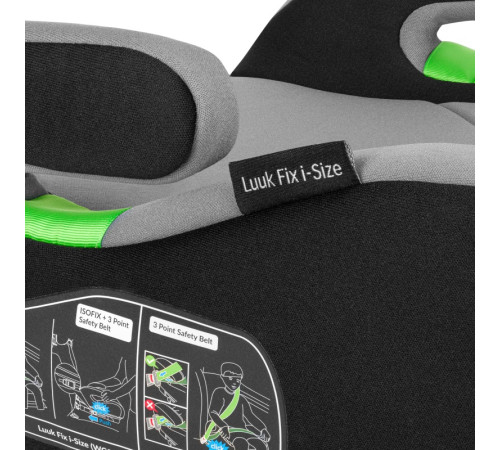 Бустер Lionelo LUUK FIX I-SIZE 100-150 см, чорно-сірий