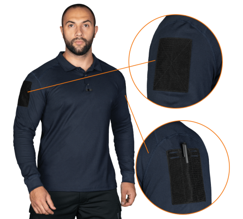 Поло Patrol Long LT CoolPass Pique Light Темно-синє (7297), XL Поло Patrol Long LT CoolPass Pique Light Темно-синє (7297), XL