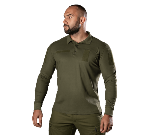 Поло Army ID Long CoolPass Pique LT Олива (8291), S Поло Army ID Long CoolPass Pique LT Олива (8291), S