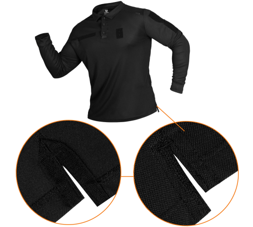 Поло Paladin Long LT CoolPass Pique Light Чорне (7367), XS Поло Paladin Long LT CoolPass Pique Light Чорне (7367), XS