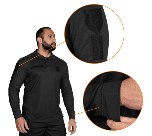 Поло Paladin Long LT CoolPass Pique Light Чорне (7367), XL Поло Paladin Long LT CoolPass Pique Light Чорне (7367), XL