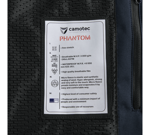 Куртка Phantom SoftShell Темно-синя (7292), L Куртка Phantom SoftShell Темно-синя (7292), L