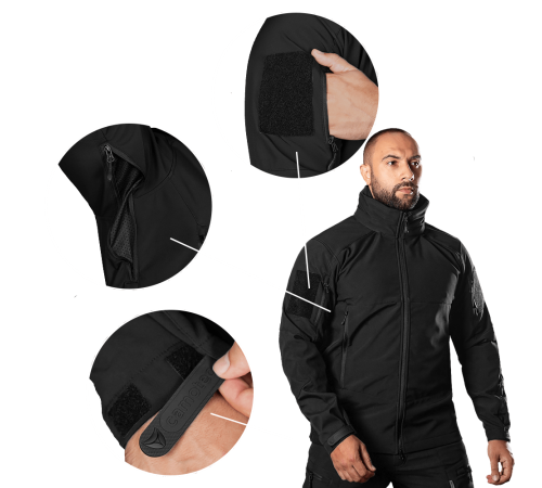 Куртка Phantom SoftShell Чорна (7287), S Куртка Phantom SoftShell Чорна (7287), S