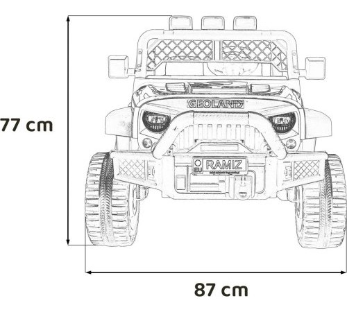 Дитячий акумуляторний позашляховик Geoland Power для 2 дітей Жовтий Дитячий акумуляторний позашляховик Geoland Power для 2 дітей Жовтий