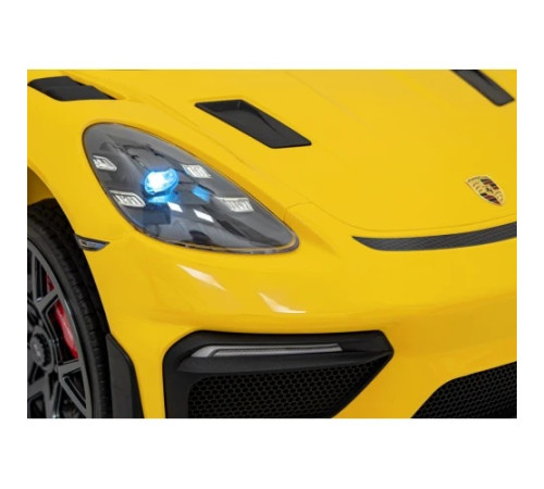 Дитяча акумуляторна машинка Porsche 718 Жовта Дитяча акумуляторна машинка Porsche 718 Жовта