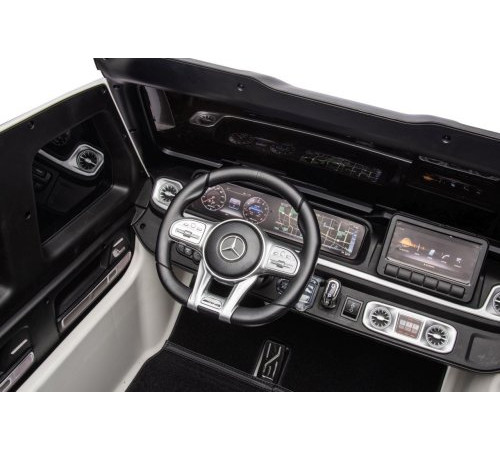 Дитяча акумуляторна машинка Mercedes Benz G63 AMG XXL Біла Дитяча акумуляторна машинка Mercedes Benz G63 AMG XXL Біла