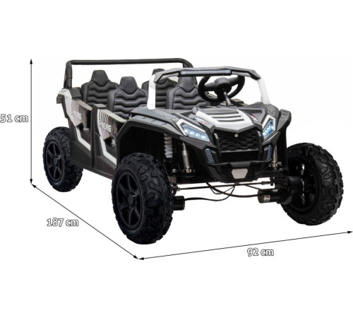 Дитяча акумуляторна машинка Баггі ATV RACING UTV2000 з літій-іонним акумулятором, біла Дитяча акумуляторна машинка Баггі ATV RACING UTV2000 з літій-іонним акумулятором, біла