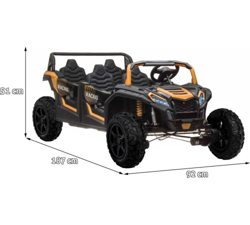 Дитяча акумуляторна машинка Баггі ATV RACING UTV2000 з літій-іонним акумулятором, помаранчева