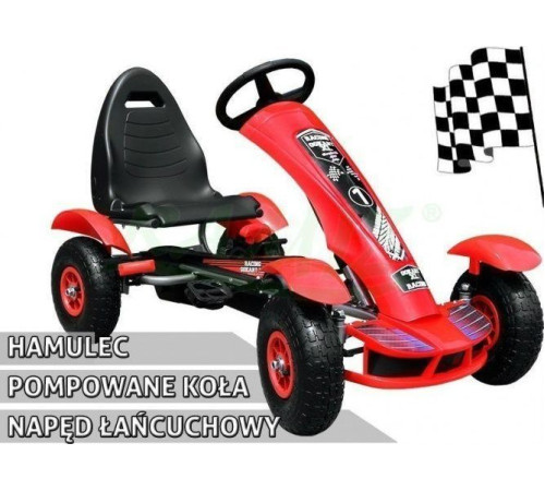 Дитячий педальний картинг Racing XL 3+ Червоний