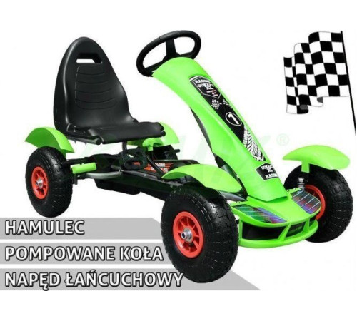 Дитячий педальний картинг Racing XL 3+ Зелений Дитячий педальний картинг Racing XL 3+ Зелений