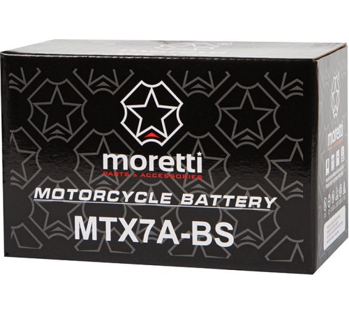 Гелевий акумулятор для мотоцикла 12v 7ah mtx7a-bs moretti