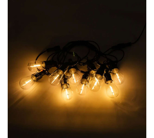 Ретро-гірлянда вулична 10 LED, 5 м, від мережі, теплий білий