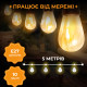 Ретро-гірлянда вулична 10 LED, 5 м, від мережі, теплий білий