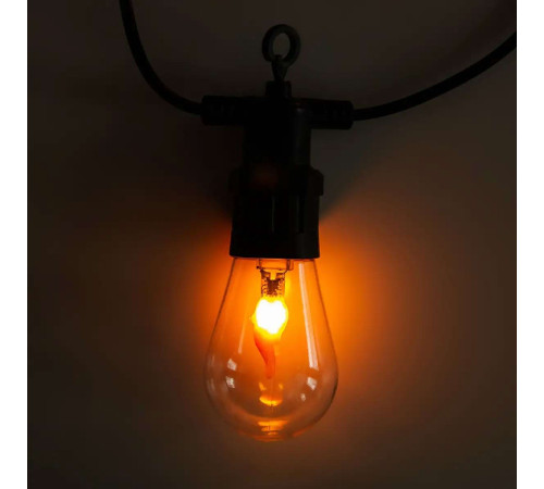 Ретро-гірлянда вулична 10 LED, 5 м, від мережі, імітація вогню