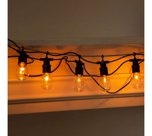 Ретро-гірлянда вулична 10 LED, 5 м, від мережі, імітація вогню