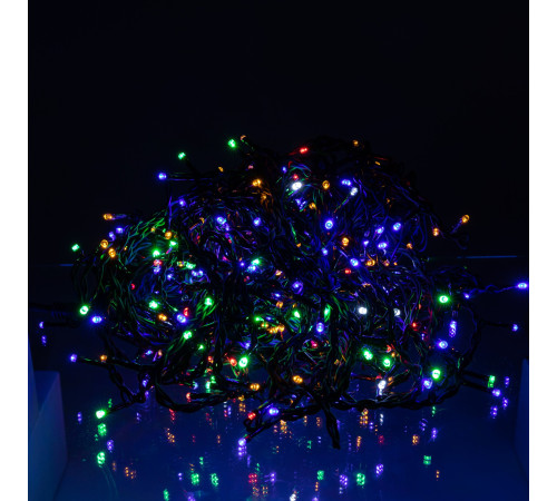 Гірлянда вулична Бахрома 405 LED 25 м, від мережі, чорний кабель, мультиколор