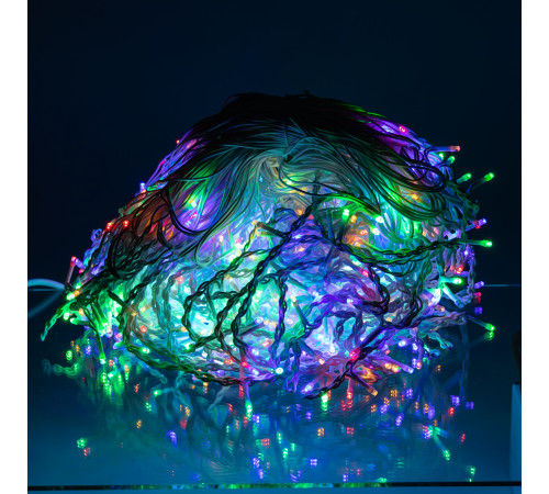 Гірлянда вулична Бахрома 840 LED, 50 м, від мережі, білий кабель, мультиколор