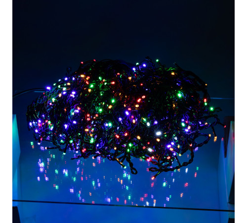 Гірлянда вулична Бахрома 840 LED, 50 м, від мережі, чорний кабель, мультиколор