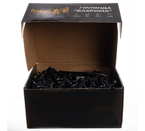 Гірлянда вулична Бахрома 840 LED, 50 м, від мережі, чорний кабель, білий