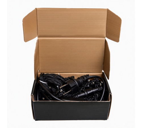 Гірлянда вулична Бахрома 105 LED, 6 м, від мережі, чорний кабель, жовтий