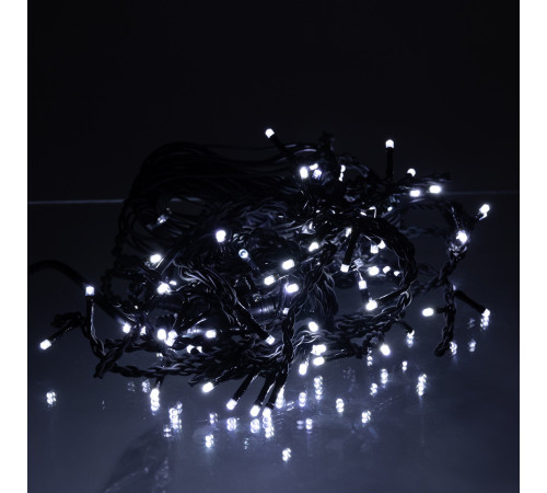 Гірлянда вулична Бахрома 105 LED, 6 м, від мережі, чорний кабель, білий
